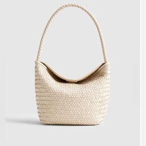 Madewell Leather The Handwoven Shoulder Bag Purse Alabaster